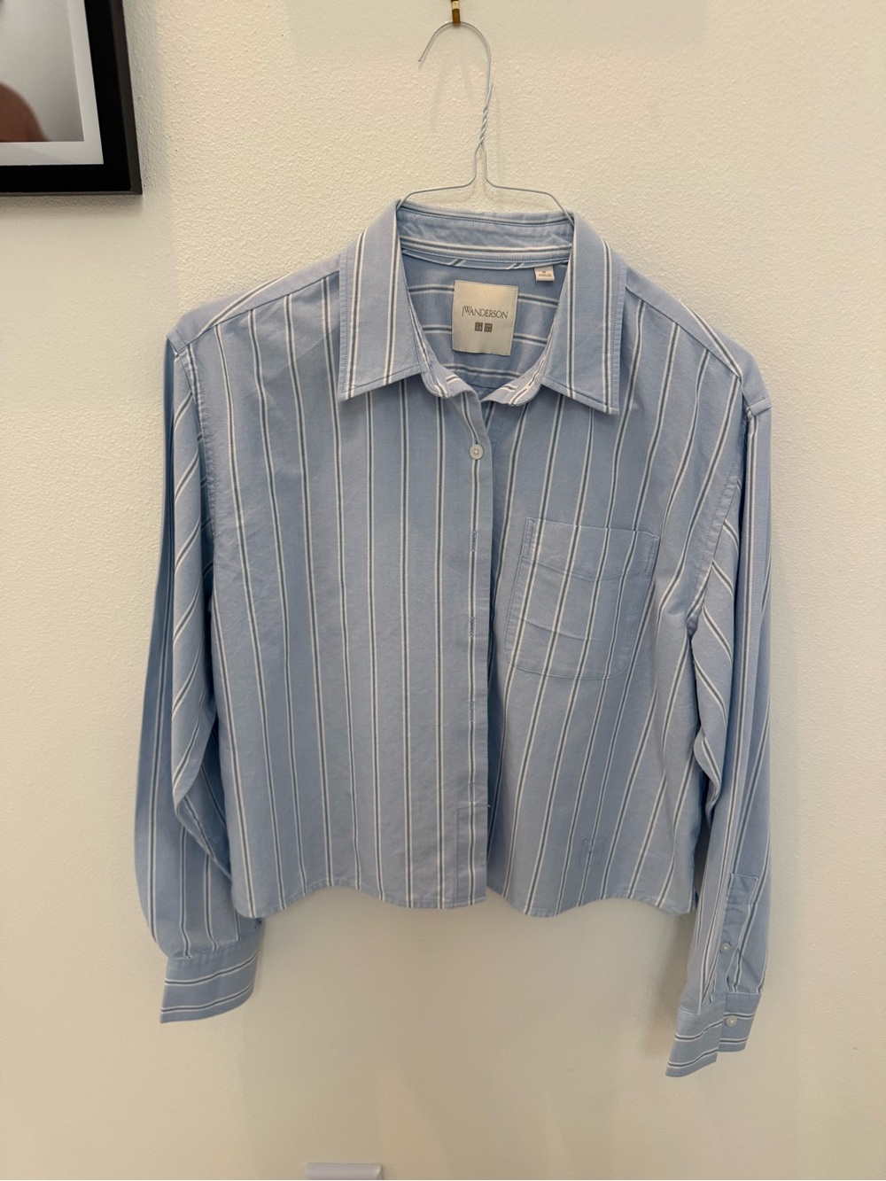 JW ANDERSON / Uniqlo Light Blue and White Striped Button-Down Shirt